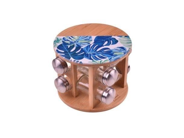 Bambum BB1063 Botanica Fonti-8'li cam baharat takımı Dönen Baharatlık