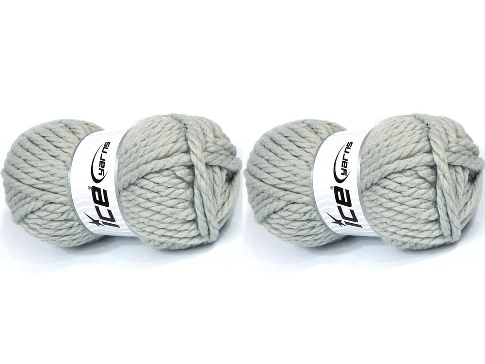 2x185gr. MIDLAND Açık Gri Yün, Akrilik Kışlık, Yün, Düz iplikler, Çok Kalın, Akrilik