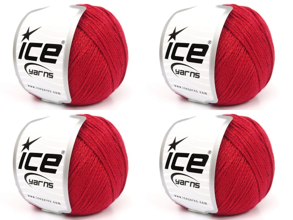 4x100gr. ALICIA Kırmızı Pamuk Yazlık İplikler, Pamuk