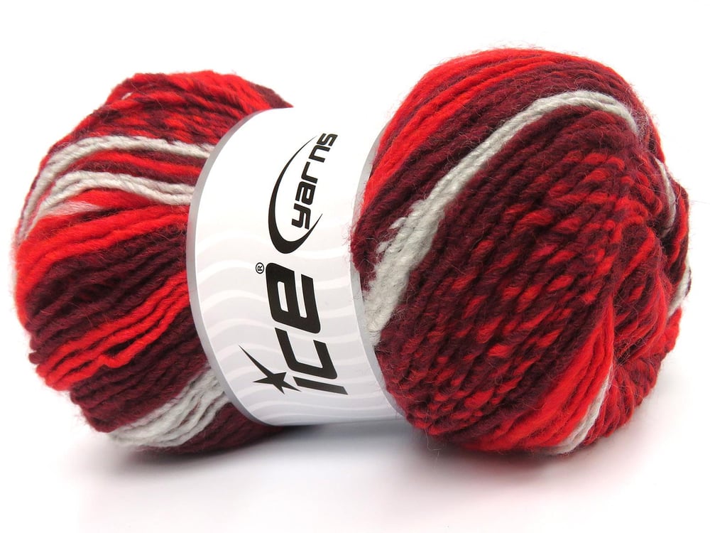 4x100gr. ANATOLIA WOOL CORD Kırmızı, Bordo, Açık Gri Yün, Akrilik Kışlık, Yün, Batik Desenli, Akrilik