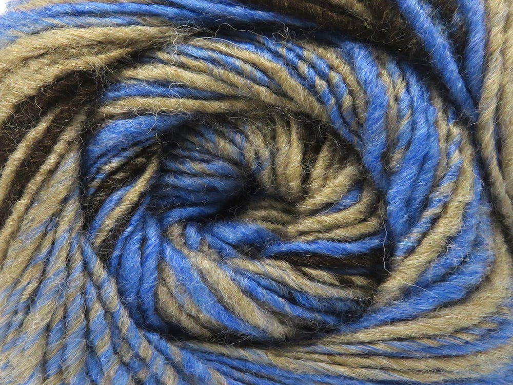 4x100gr. ANATOLIA WOOL CORD Mavi, Kahverengi Tonları Yün, Akrilik Kışlık, Yün, Batik Desenli, Akrilik