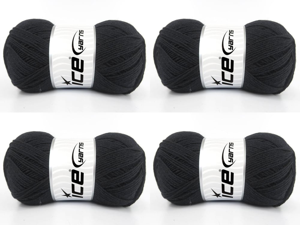 4x100gr. BAMBOO SOCK UNICOLOR Siyah Bambu Çok İnce, Yün, Yazlık İplikler, Bambu, Merino Yün, Makina Yıkama