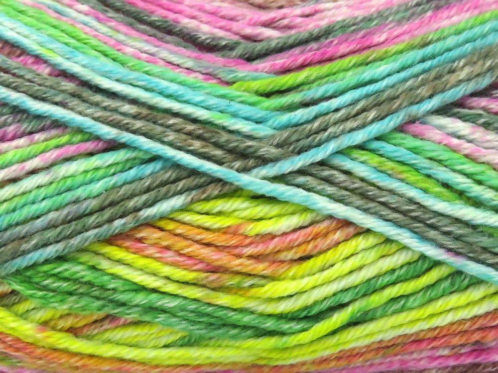 4x100gr. COTTONAC SPRAY Pembe, Turuncu, Sarı, Gri, Yeşil Tonları Pamuk Çok renkli, Bebe, Yazlık İplikler, Pamuk, Batik Desenli, Kalın, Akrilik, Anti-Pilling