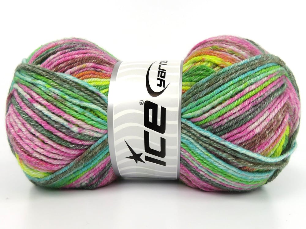 4x100gr. COTTONAC SPRAY Pembe, Turuncu, Sarı, Gri, Yeşil Tonları Pamuk Çok renkli, Bebe, Yazlık İplikler, Pamuk, Batik Desenli, Kalın, Akrilik, Anti-Pilling