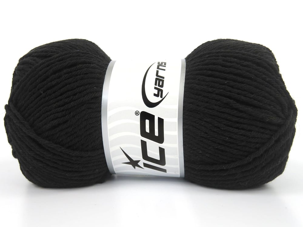 4x100gr. ELLISON Siyah Akrilik Kışlık, Düz iplikler, Worsted, Düz, 100% Akrilik