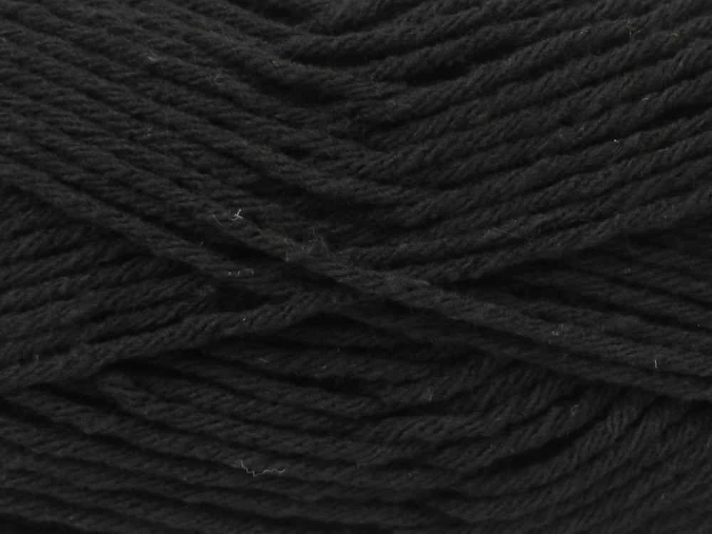4x100gr. ELLISON Siyah Akrilik Kışlık, Düz iplikler, Worsted, Düz, 100% Akrilik