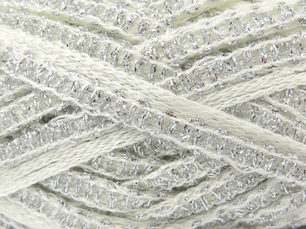 4x100gr. FLAMENCO Ekru Simli, Akrilik Fular - Şal, Metalik Simli, Kışlık, Çok Kalın, Akrilik