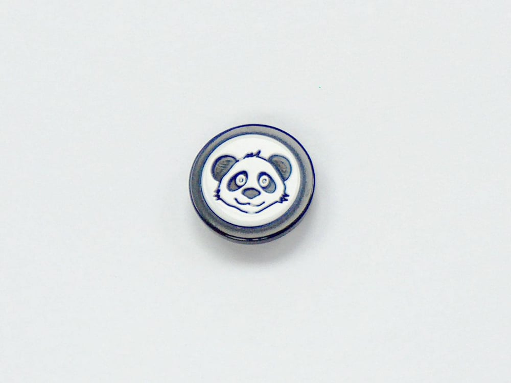 5 Raccoon Face Figure Buttons Black, White 15mm long