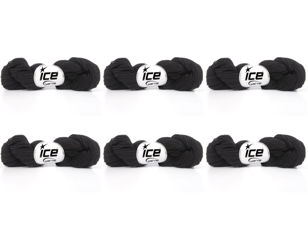 6x50gr. MERINO COTTON Siyah Organik Pamuk, Merino Yün Lüks, Kışlık, Yün, Organik Pamuk, Pamuk, Merino Yün