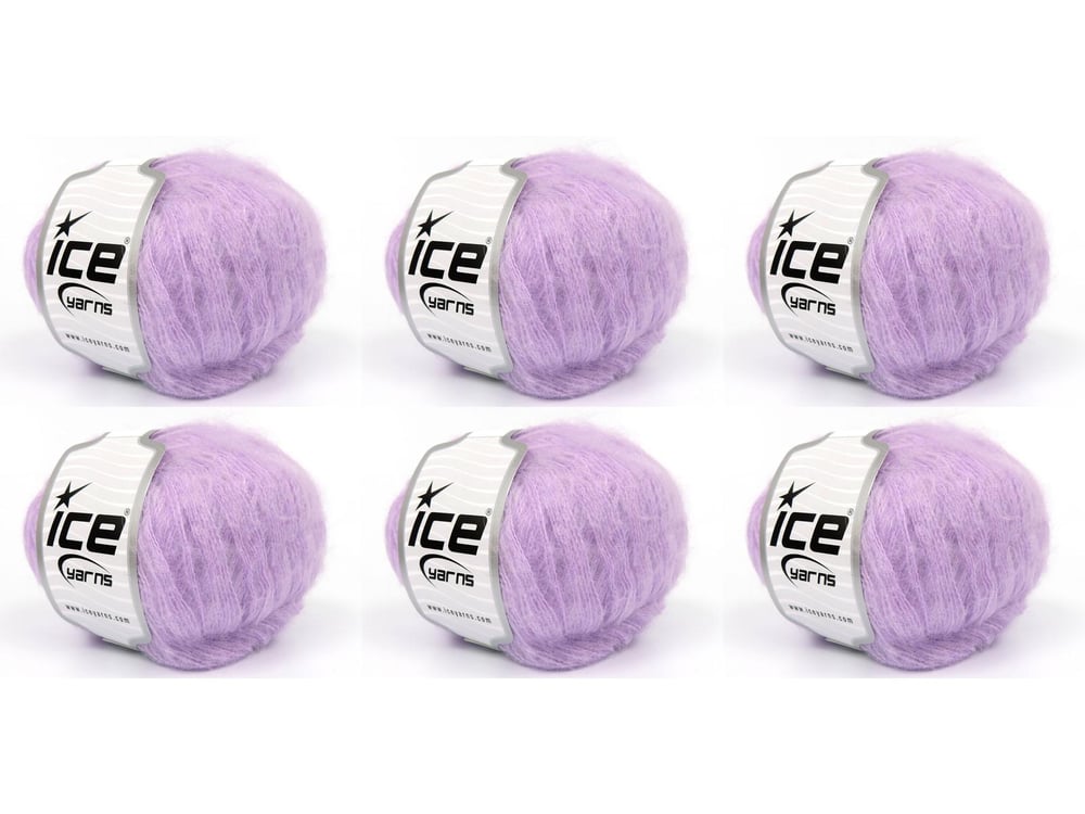 6x50gr. WINSOME MOHAIR Açık Lila Akrilik, SuperKid Tiftik Lüks, Kışlık, Çok İnce, Yün, Kid Mohair