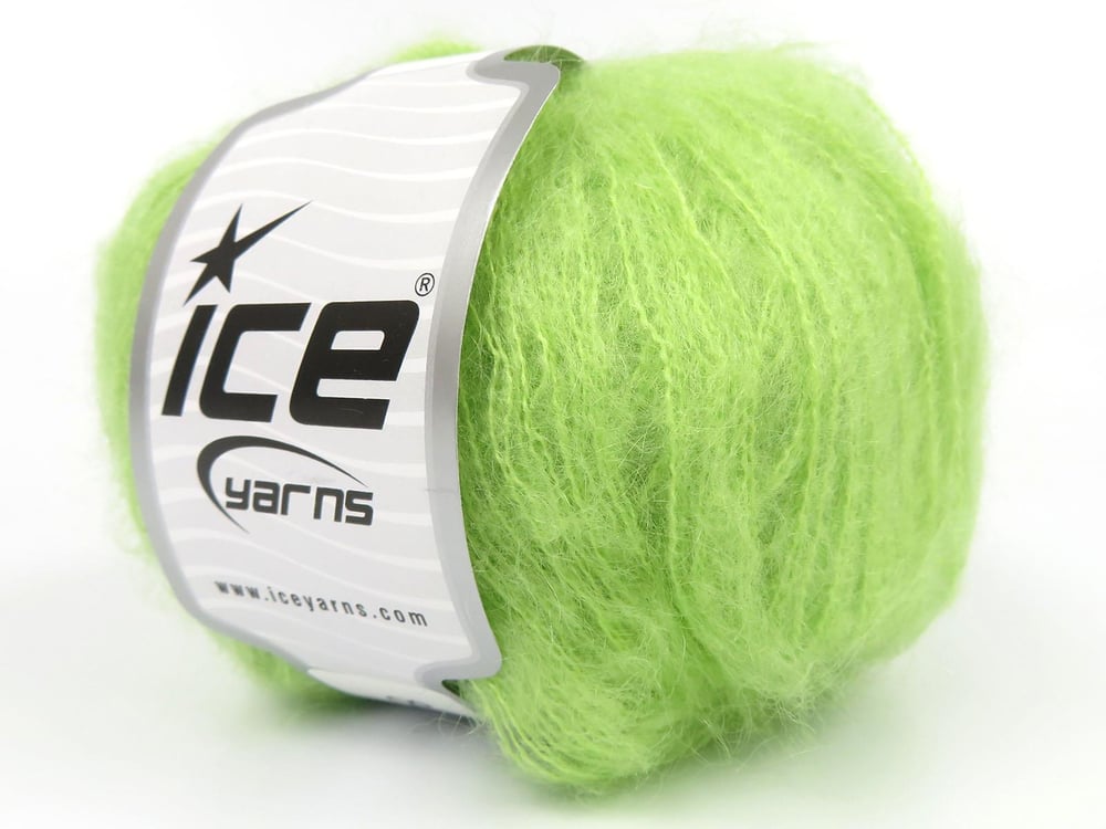 6x50gr. WINSOME MOHAIR Açık Yeşil Akrilik, SuperKid Tiftik Lüks, Kışlık, Çok İnce, Yün, Kid Mohair