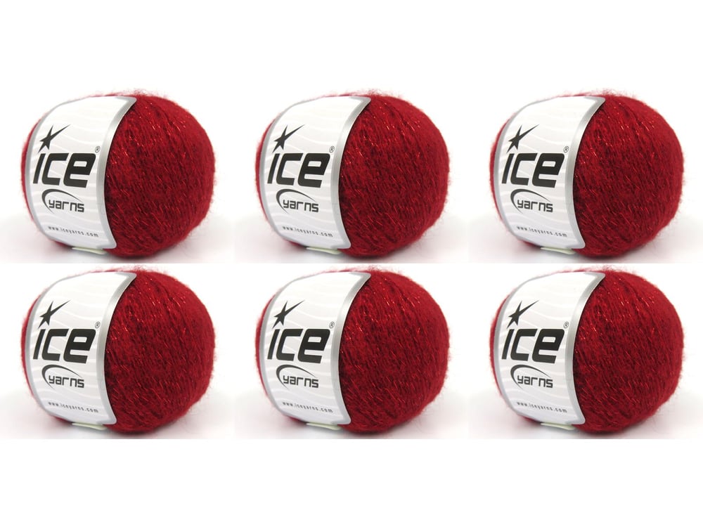6x50gr. WINSOME MOHAIR GLITZ Kırmızı Metalik Simli, Akrilik, SuperKid Tiftik Metalik Simli, Lüks, Kışlık, Çok İnce, Yün, Kid Mohair