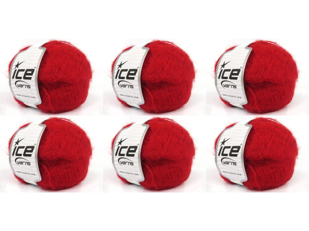 6x50gr. WINSOME MOHAIR Kırmızı Akrilik, SuperKid Tiftik Lüks, Kışlık, Çok İnce, Yün, Kid Mohair