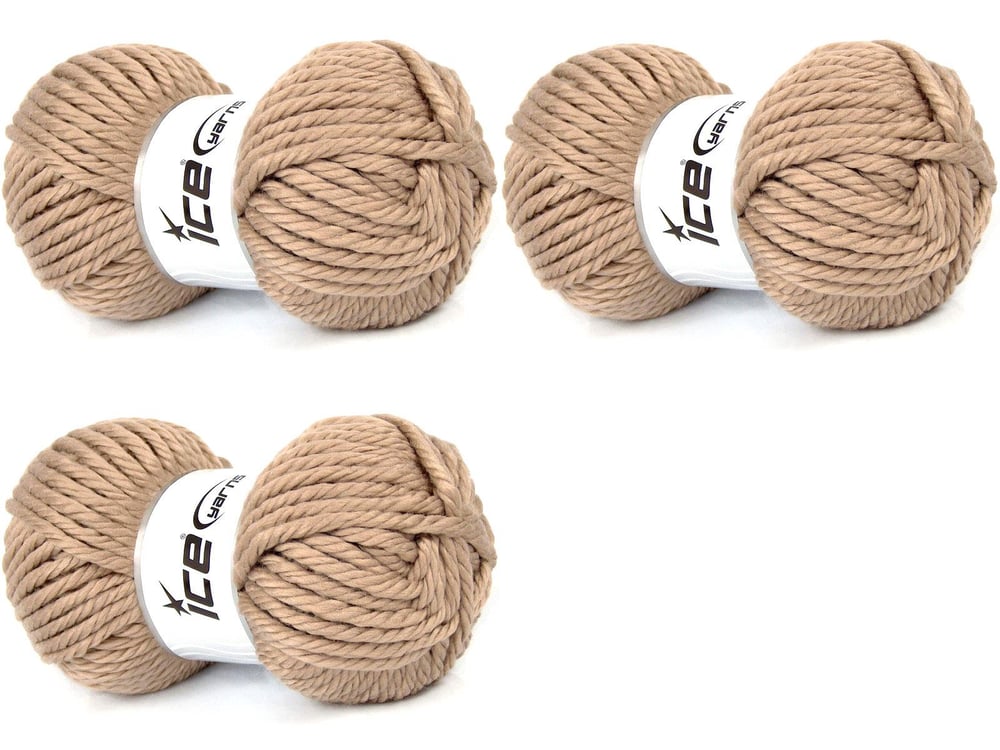 3x145gr. KINGSTON Açık Kamel Akrilik Kışlık, Düz iplikler, Çok Kalın, 100% Akrilik , Akrilik