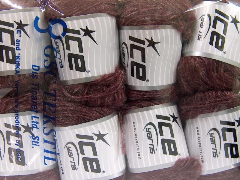 8x50gr. ALPACA SOFTAIR Koyu Bordo Alpaka, Akrilik Lüks, Alpaka, Merinos, Kışlık, Zincir