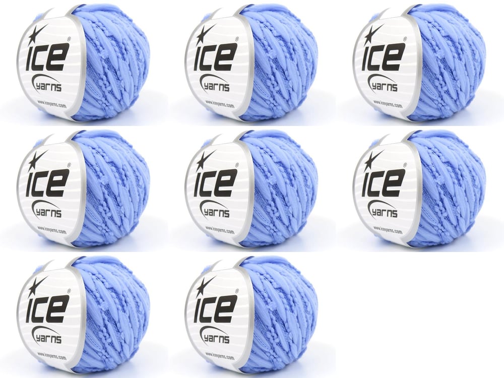 8x50gr. BALLOON Açık Mavi Mikro Fiber Yazlık İplikler, Ponpon