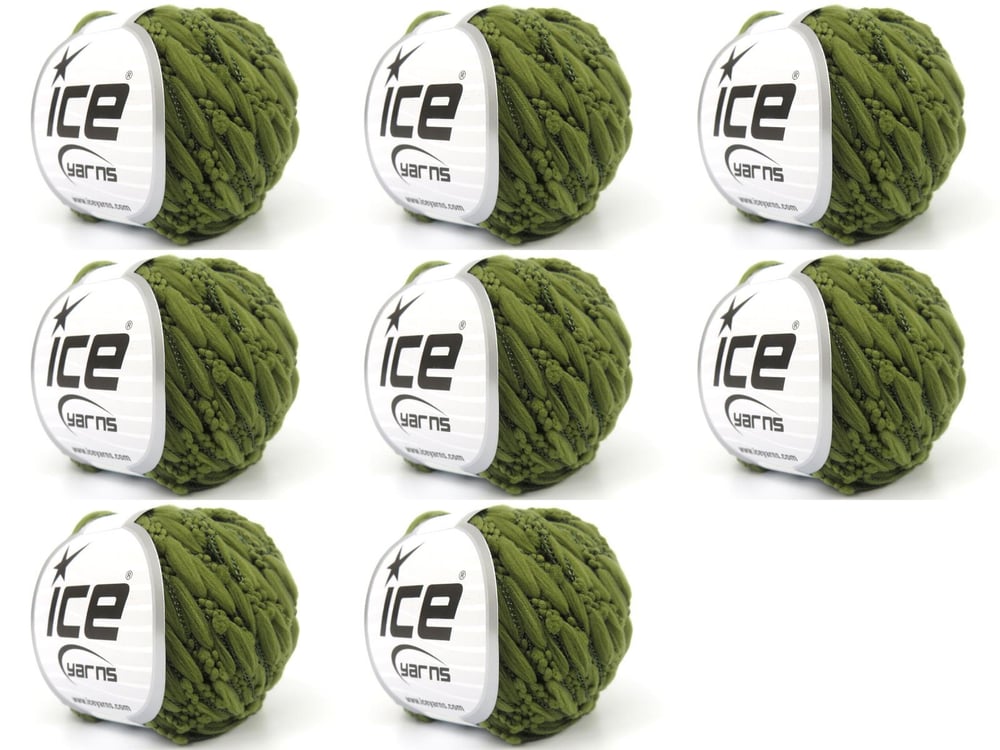 8x50gr. BALLOON Haki Mikro Fiber Yazlık İplikler, Ponpon