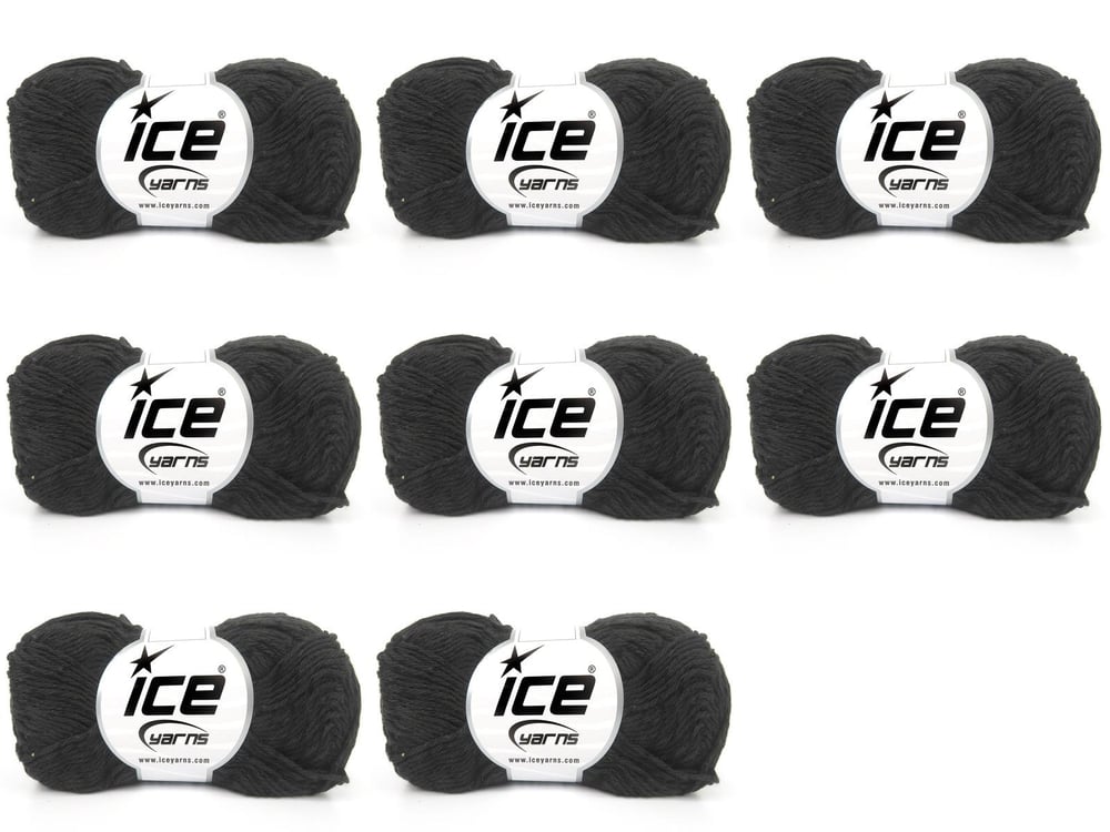 8x50gr. CARLSON Siyah Viskon, Pamuk Viskon, Yazlık İplikler, Pamuk