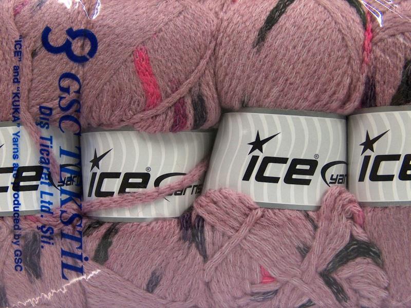 4x100gr. TUBEWOOL BULKY SPOTS Kahverengi, Siyah, Gül pembe Yün, Akrilik Kışlık, Yün, Kalın