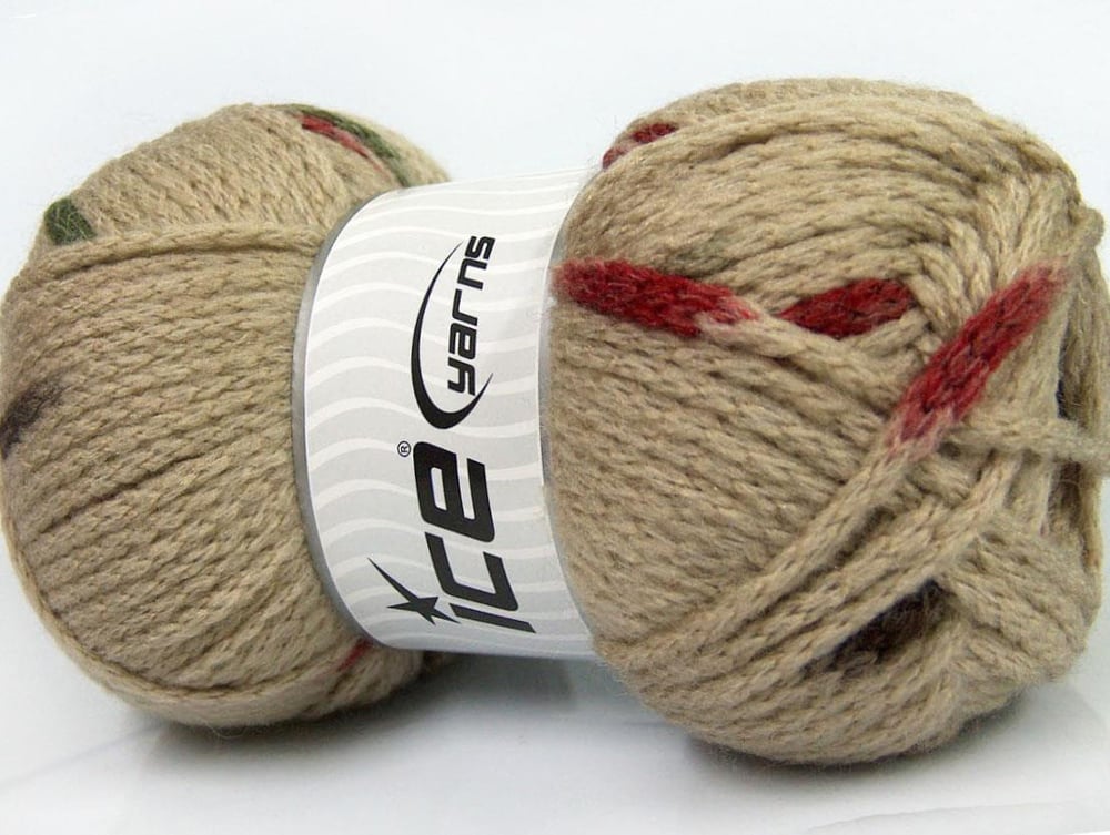 4x100gr. TUBEWOOL BULKY SPOTS Kahverengi, Krem, Deve Tüyü Yün, Akrilik Kışlık, Yün, Kalın