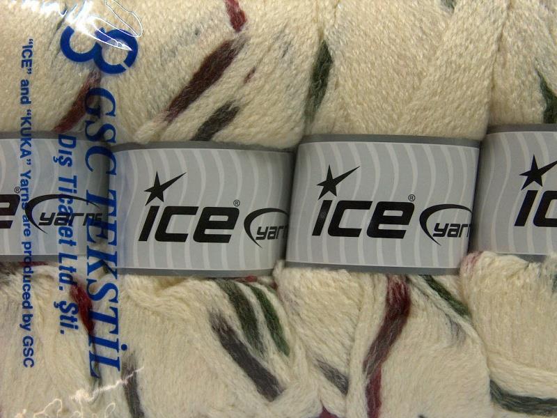 4x100gr. TUBEWOOL BULKY SPOTS Krem, Bordo, Haki Yün, Akrilik Kışlık, Yün, Kalın