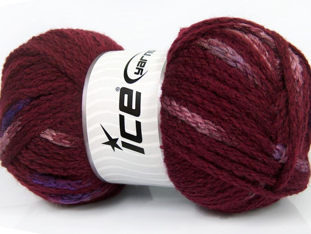 4x100gr. TUBEWOOL BULKY SPOTS Pembe, Mor, Bordo Yün, Akrilik Kışlık, Yün, Kalın