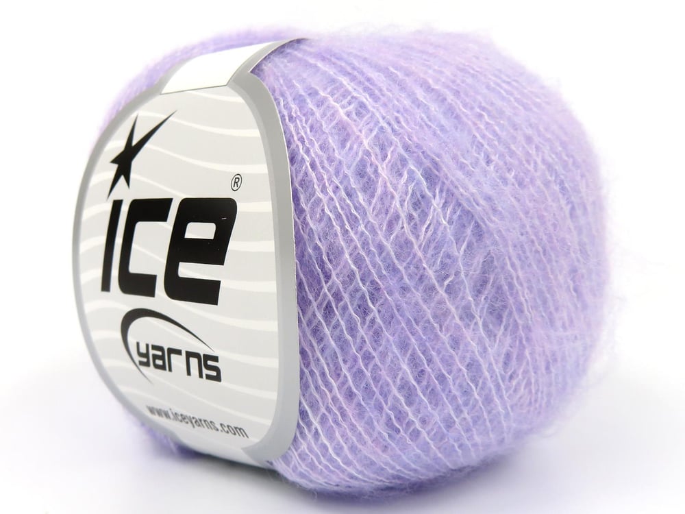Lot of 10 Skeins Ice Yarns ALICE (10% Wool) Hand Knitting Yarn Light Lilac