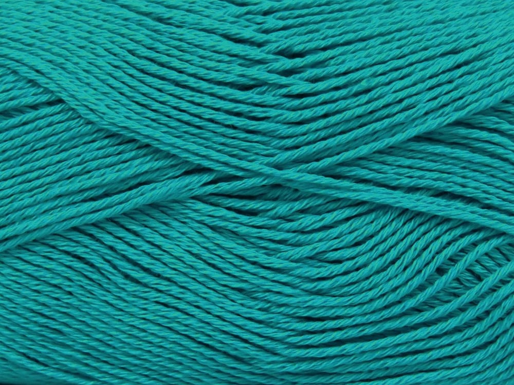 6x50gr. ALMINA COTTON Turkuaz Merserize Pamuk Yazlık İplikler, Pamuk, %100 Pamuk