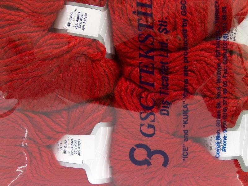 4x100gr. ALPACA BULKY Kırmızı Alpaka, Yün, Akrilik Lüks, Alpaka, Kışlık, Kalın