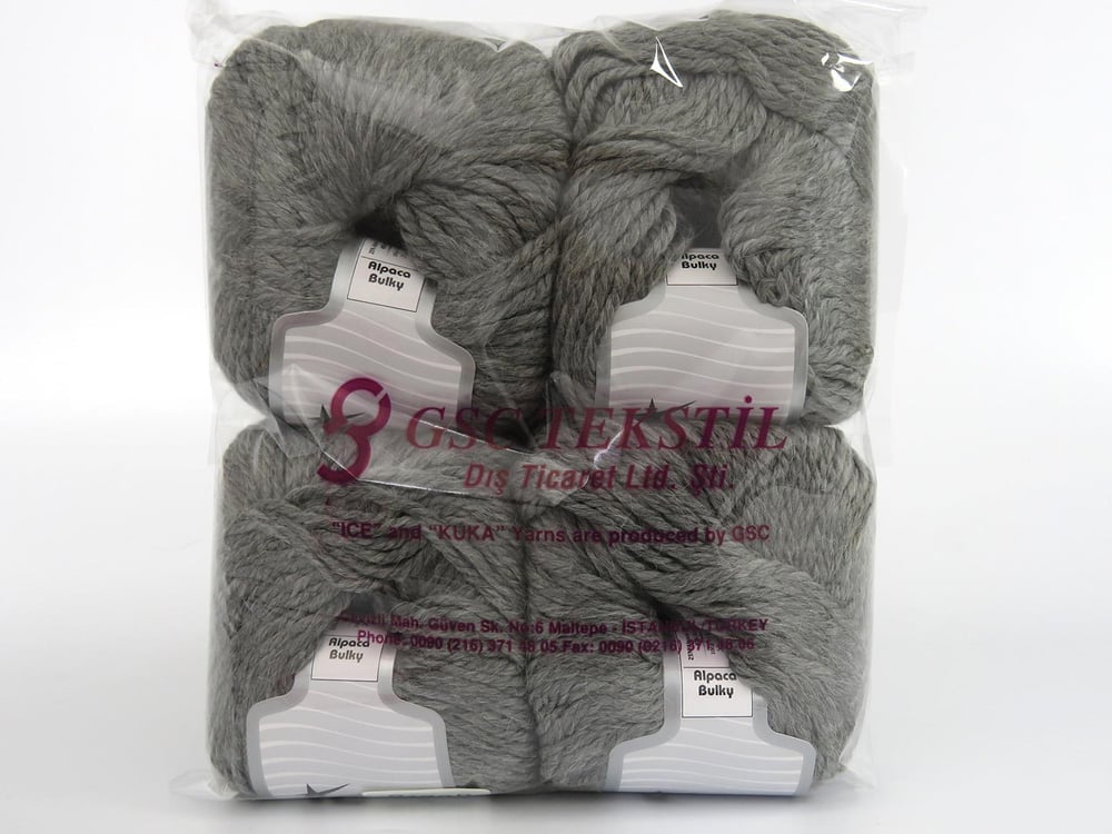 4x100gr. ALPACA BULKY Açık Gri Alpaka, Yün, Akrilik Lüks, Alpaka, Kışlık, Kalın