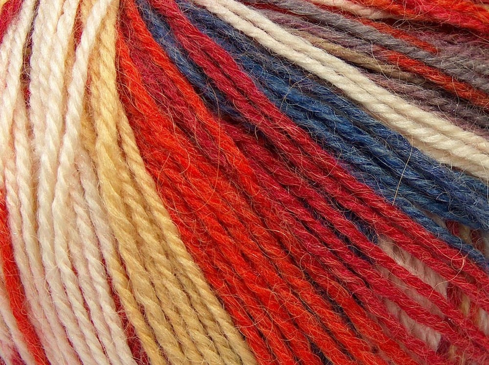 4x100gr. ALPACA LIGHT MAGIC Kırmızı, Krem, Turuncu, Altın Alpaka, Yün, Akrilik Lüks, Alpaka, Kışlık, Batik Desenli