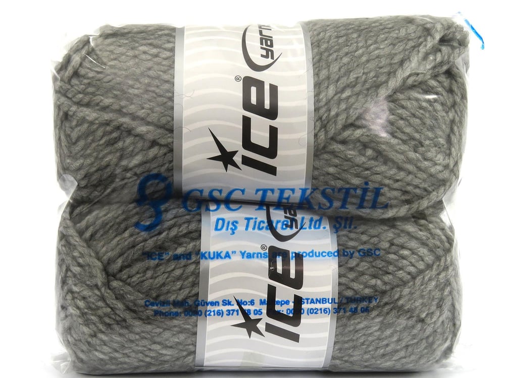 2x150gr. ALPINE ALPACA Gri Yün, Alpaka, Akrilik Lüks, Alpaka, Kışlık, Çok Kalın