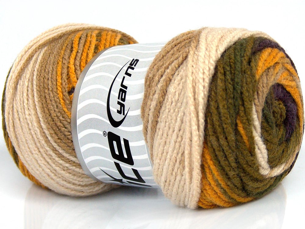 4x100gr. AMBIANCE Altın, Maron, Deve Tüyü, Haki, Bej Premium Akrilik Kışlık, Bebe, Batik Desenli, 100% Akrilik