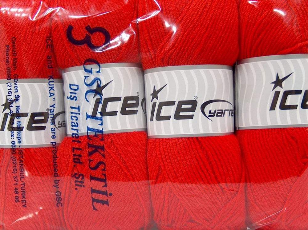 4x100gr. ANDIAMO Kırmızı  Kışlık, Düz iplikler, Worsted, 100% Akrilik , Anti-Pilling, Makina Yıkama