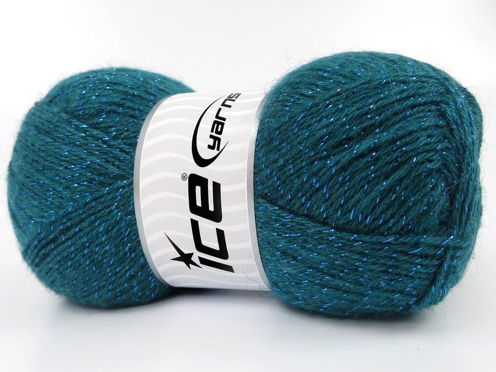4x100gr. ANGORA GLITZ Koyu yeşil Metalik Simli, Tiftik, Yün, Akrilik Metalik Simli, Kışlık, Angora, Yün, Tiftik, Akrilik