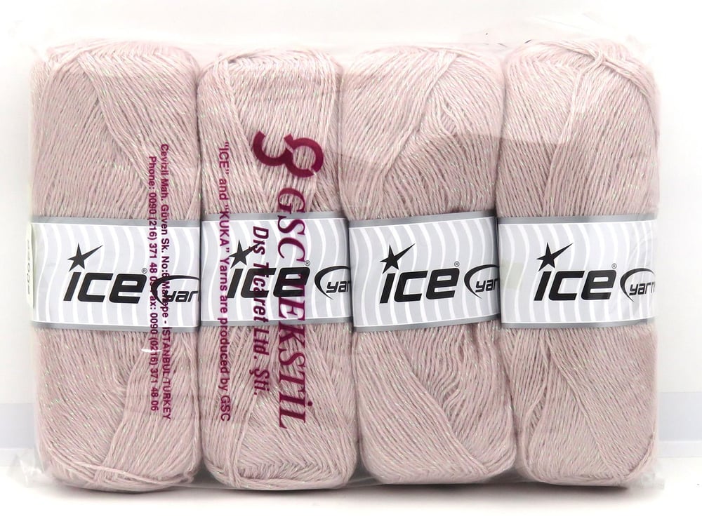 4x100gr. ANGORA GLITZ Pudra Pembe Metalik Simli, Tiftik, Yün, Akrilik Metalik Simli, Kışlık, Angora, Yün, Tiftik, Akrilik