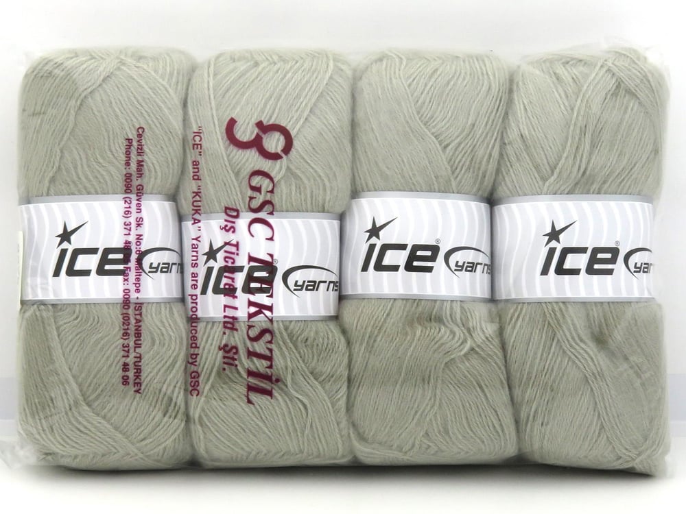 4x100gr. ANGORA Açık Gri Tiftik, Yün, Akrilik Kışlık, Angora