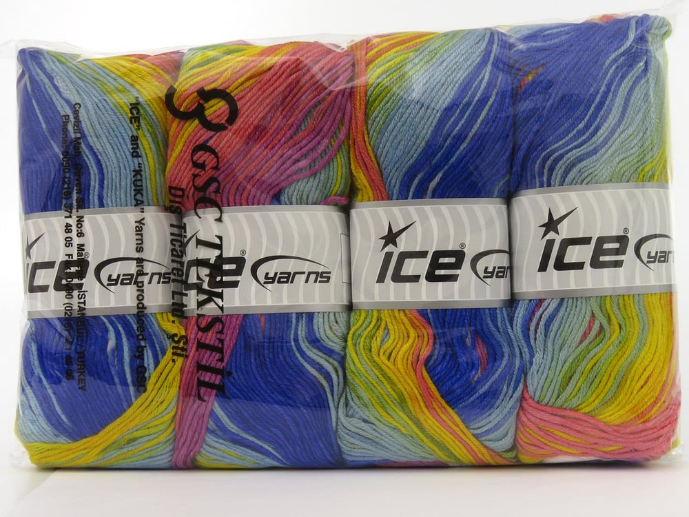 4x100gr. ANTIPILLING MAGIC Yeşil, Mavi, Beyaz, Sarı, Orkide, Somon  Kışlık, Batik Desenli, 100% Akrilik , Anti-Pilling