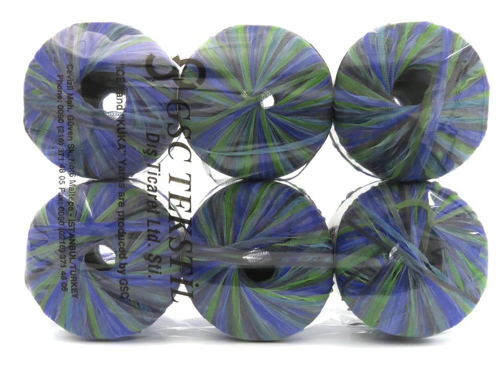 6x25gr. ARIA FRESCA Yeşil, Siyah, Gri, Mavi Tonları  Şerit, Yazlık İplikler, Zincir