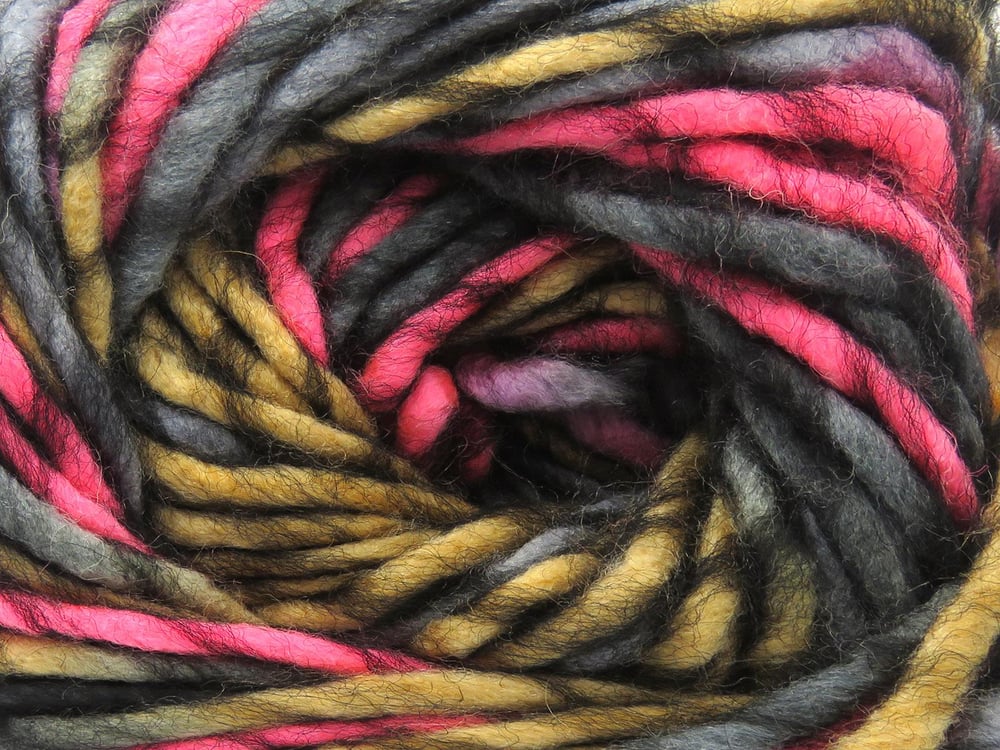 4x100gr. ARMONIA LANA BULKY Pembe, Siyah, Gri Yün, Akrilik Kışlık, Yün, Batik Desenli, Kalın, Akrilik