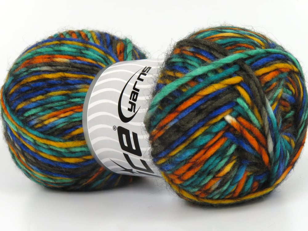 4x100gr. ARMONIA LANA Yeşil, Siyah, Mavi, Deve Tüyü, Altın tonları Yün, Akrilik Kışlık, Yün, Batik Desenli, Worsted, Akrilik