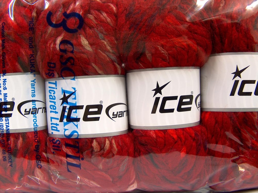 4x100gr. ASTORIA Siyah, Krem, Deve Tüyü, Koyu kırmızı Yün, Akrilik Kışlık, Yün, Çok Kalın, Batik Desenli