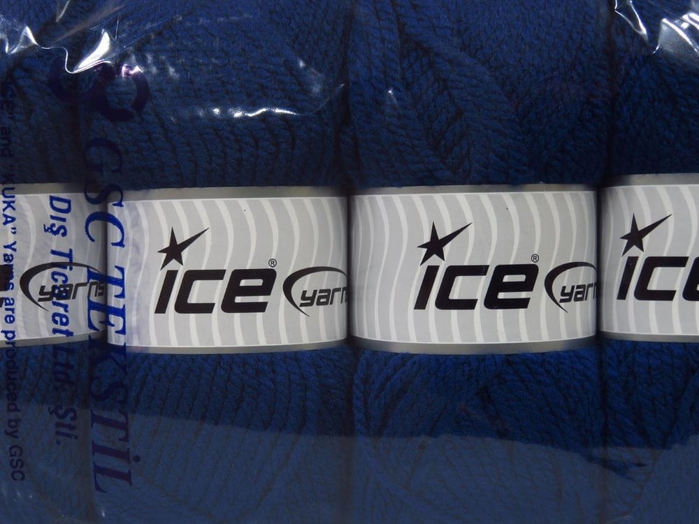 4x100gr. ATLAS Koyu Mavi Akrilik Kışlık, Düz iplikler, Kalın, 100% Akrilik