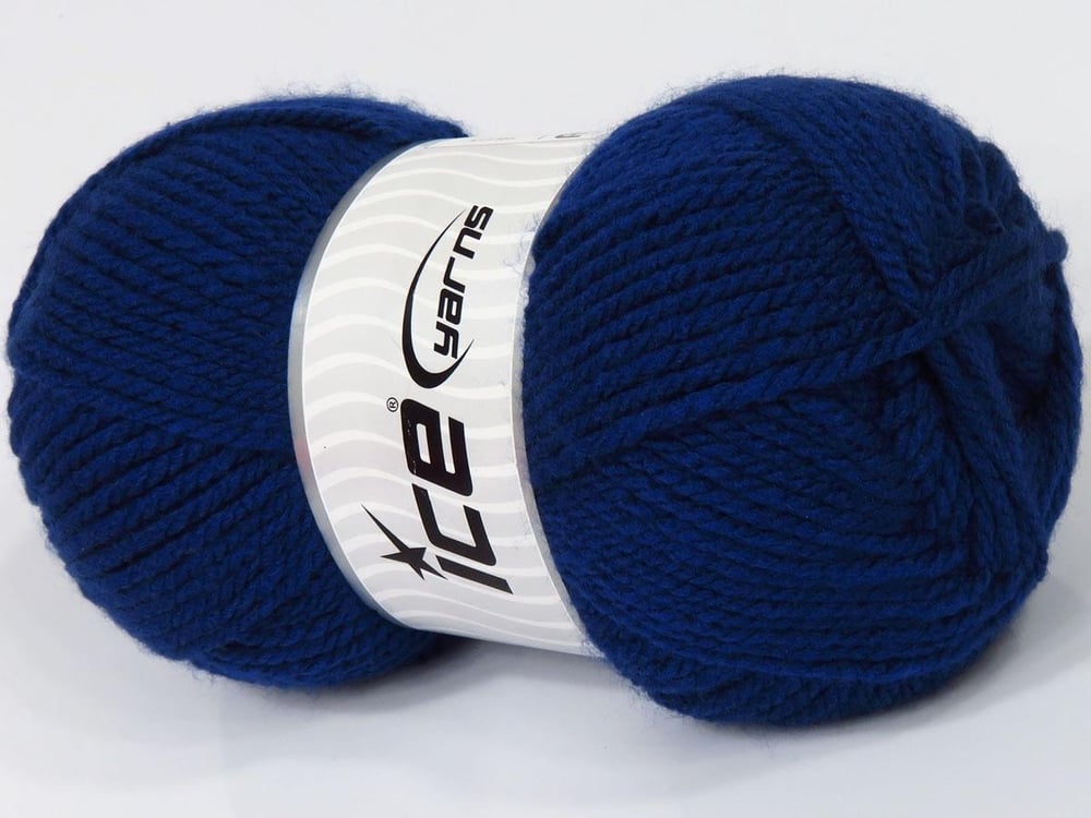 4x100gr. ATLAS Koyu Mavi Akrilik Kışlık, Düz iplikler, Kalın, 100% Akrilik