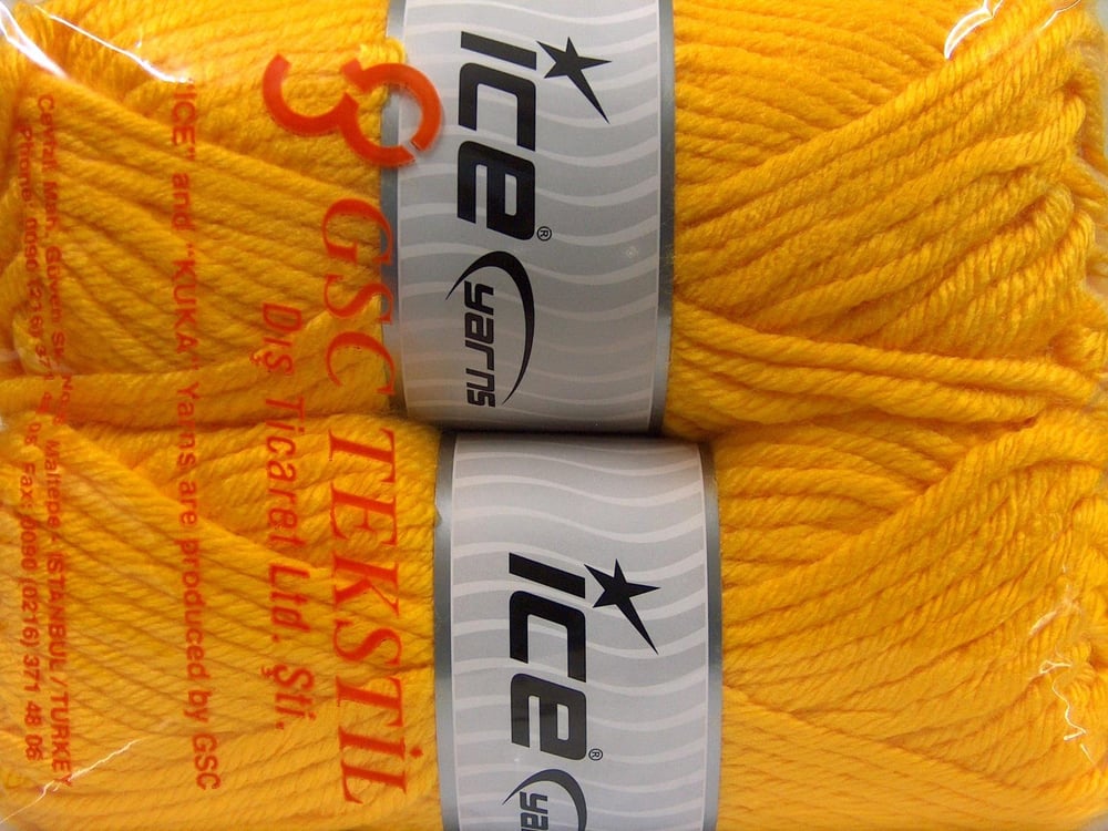 2x200gr. ATLAS JUMBO Altın Akrilik Kışlık, Düz iplikler, Çok Kalın, 100% Akrilik