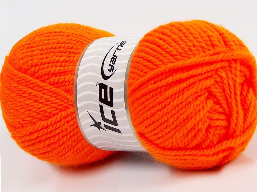 4x100gr. ATLAS Turuncu Akrilik Kışlık, Düz iplikler, Kalın, 100% Akrilik