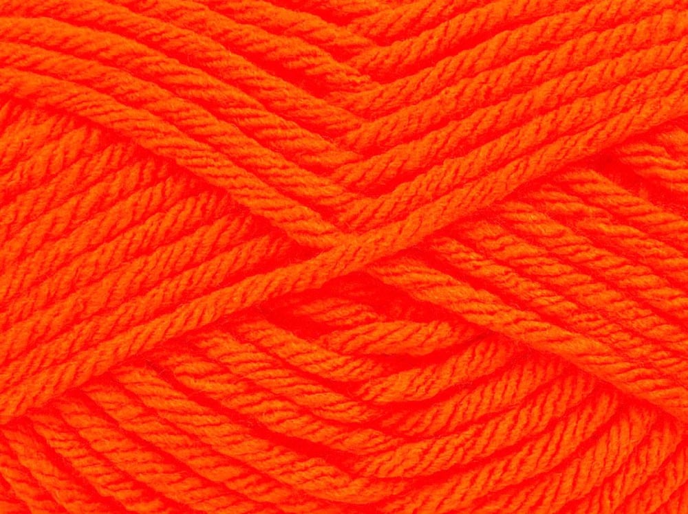 4x100gr. ATLAS SUPERBULKY Neon Turuncu Akrilik Kışlık, Düz iplikler, Çok Kalın, 100% Akrilik
