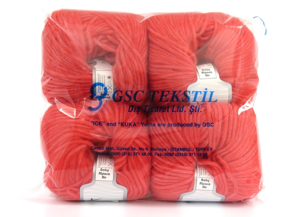 4x50gr. BABY ALPACA AIR Domates Kırmızı Bebe Alpaka Lüks, Alpaka, Merinos, Kışlık, Yün, Worsted, Zincir
