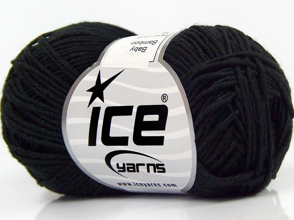 8x50gr. BABY BAMBOO Siyah Akrilik, Bambu Bebe, Yazlık İplikler, Bambu