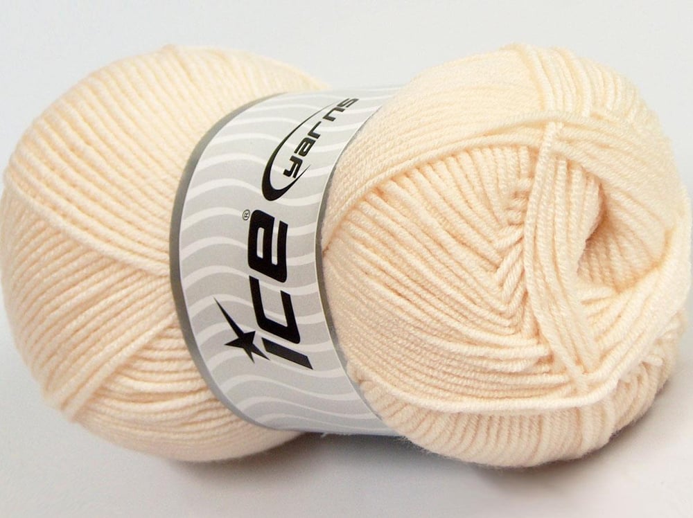 Lot of 4 x 100gr Skeins Ice Yarns BABY BIO Hand Knitting Yarn Light Beige